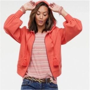 Cabi New Deluxe Hoodie Size S #5657 Tangerine Pink Zip